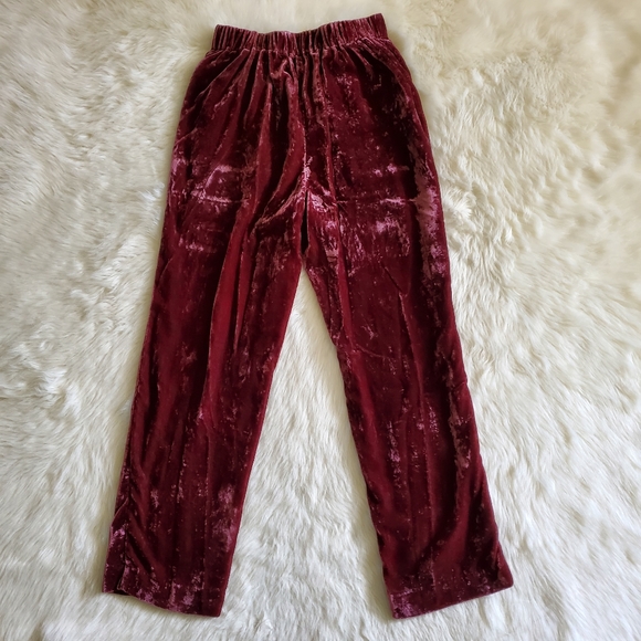 Madewell Red Velvet Tapered Pleat Pull-On Pants XS - Picture 4 of 15